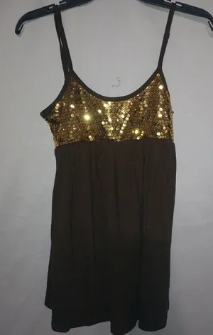 Instant Romance S Chocolate Gold Sequins Tank Top thumbnail 1