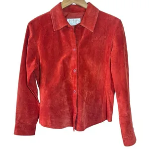 Margaret Godfrey Rust Suede Button thumbnail 1