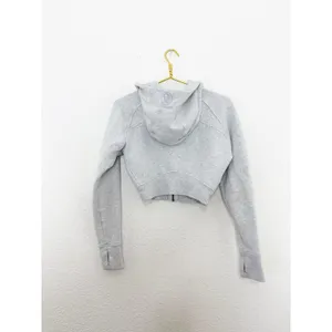 Lululemon Scuba Full-Zip Cropped Hoodie Gray Athletic Workout thumbnail 12