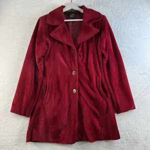 Formula X Small S Pea Coat Vintage Velour Fleece Lined 3 Button‎ Jacket Pockets thumbnail 2
