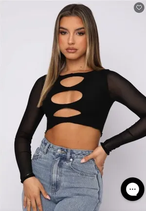 White Fox Boutique Real Thing long sleeves crop SZ M thumbnail 1