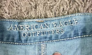 American Eagle distressed vintage high rise festival shorts light wash size 6​​ thumbnail 5