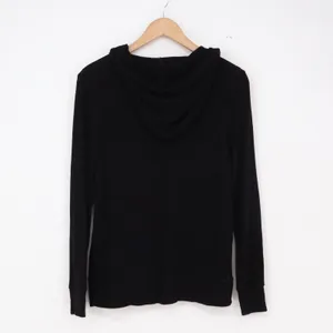 TART Hoodie Women's S Black Ruffle Pocket Long Sleeve Pullover Excellent thumbnail 4