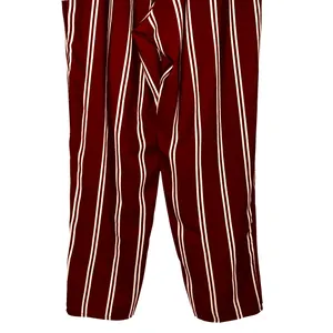 Honey Punch Wide Leg Boho Crop Pants Red & White Striped Trousers Size Small thumbnail 7