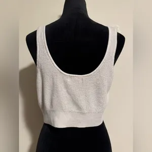 EUC H&M Beige Waffle Knit Crop Too size XL thumbnail 4