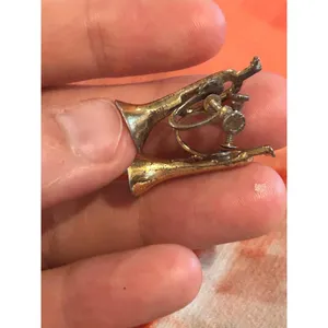 B242 earrings gold tone tarnished fashion repair scrap thumbnail 6