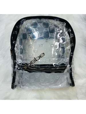 bebe Clear Logo Backpack Black Trim Mini Backpack NWT thumbnail 2