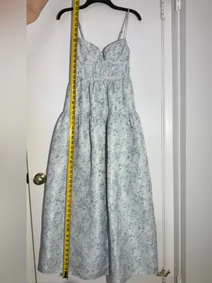 Maison Amory Sky Blue Floral Strapless Sweetheart The Windsor Maxi Dress thumbnail 10