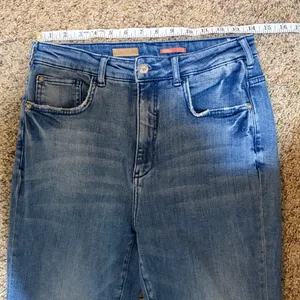 Pilcro Anthropologie The Icon High Waist Distressed Denim Flare Jeans Size 28 thumbnail 14