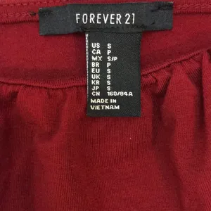 Forever 21 Ruffled Red Crop Top Square Neck thumbnail 3