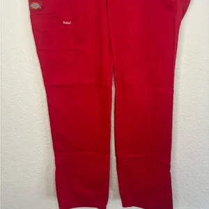 Dickies Medical Scrub Pants XXS Red Elastic Waist Cargo‎ Utility Trousers 86106 thumbnail 4