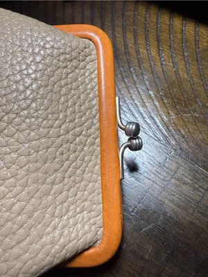 Vintage Dooney & Bourke Coin Purse Kiss Lock AWL Leather Duck Logo Taupe thumbnail 6