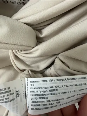 Abercrombie and Fitch Off the Shoulder Twist Top Beige Small thumbnail 4