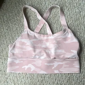 ATHLETA Pink Camo Warrior Longline Sports Bra Size Medium thumbnail 2