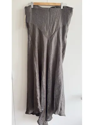 Adrianna Papell Strapless Brown Formal Gown Beaded Necklace Dress NWT 12 thumbnail 5