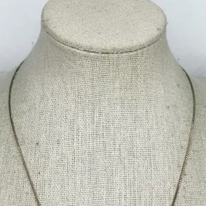 Chico's Gold and Silver Tone Box Chain Rhinestone Pendant Necklace thumbnail 3
