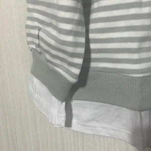 Cali Be Gray New Sweatshirt Striped Layered Oversized Medium thumbnail 3