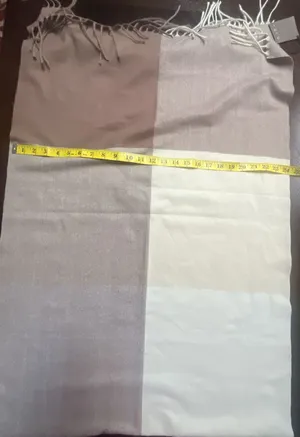 Cashmere - Firenze - Brown and Beige Colorblock Pattern Fringe Scarf thumbnail 5