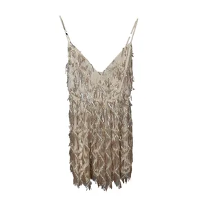 Showpo NWT Khrizza Sequin Gathered Mini Dress Gold Size 2 Eras Tour Taylor Swift thumbnail 2