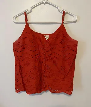 Burnt Orange Blouse Top Size L thumbnail 1