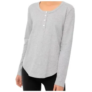 Pomander Place Tuckernuck Long Sleeve Mercer Henley Top Size Medium Oatmeal thumbnail 3