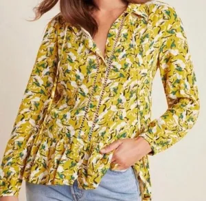 Anthropologie Maeve Janie Peasant‎ Rabbit Blouse Size 2 thumbnail 1