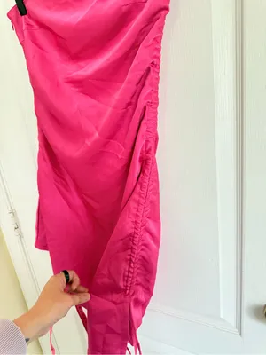 MESHKI Katia Strapless Pink Ruched Mini Dress thumbnail 5