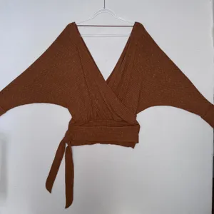 Free People East Coast Wrap Top Moroccan Spice Ribbed Knit Tie Waist NWT L thumbnail 15