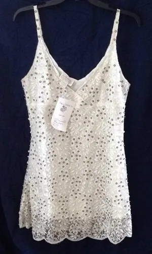 Women's Raiment Fashions Beaded Emb. Micro Mini dress medium thumbnail 1