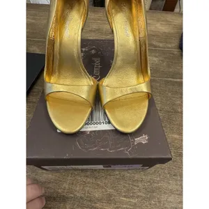 Alluria Crystal Heel Sandal Jeffrey Campbell Size 9 Gold Jeweled Peep Toe thumbnail 5