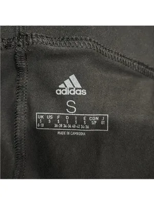 adidas Black Leggings with Multicolor Side Stripes thumbnail 2