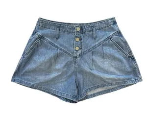 Blank NYC Flared Denim Button Fly Shorts Size 28 thumbnail 3