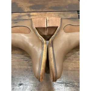 Oasis Society Ankle Boots Women Size 8‎ Brown Faux Leather Block Heel Minimalist thumbnail 4