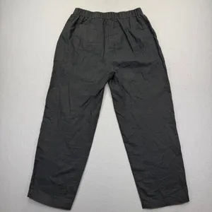 Quince Black 100% European Linen Elastic Waist Wide Leg Cropped Pants Small thumbnail 10