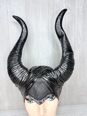 Deluxe Long Queen Horns maleficent Headpiece hat horns Halloween costume thumbnail 2