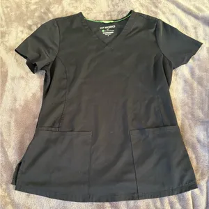 Healing Hands HH Works Black V-Neck 2 Pocket Scrub Top thumbnail 1