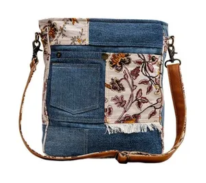 NWT Boho Western Patchwork Floral and Denim Rednoize Shoulder Bag thumbnail 1