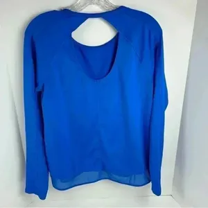 FILA Sport Women's‎ Long Sleeve Top Blue M Moisture-Wicking Quick-Dry Open Back thumbnail 6