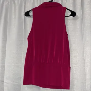 Express Magenta Side Front Tie Sleeveless Banded Waist Blouse thumbnail 5