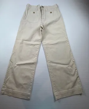 J.Crew High Rise Wide Leg Utility Patch Pocket Pants Beige Cream 27P Petite thumbnail 1