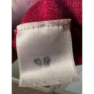 Talbots Women's Size Medium Cardigan Sweater V-Neck Pockets Deep Red Merino Wool thumbnail 10