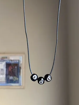 Handmade 8 ball grunge funky unisex necklace🎲8️⃣🖤 thumbnail 7