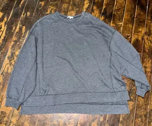 Z Supply L washed gray oversized cozy high low sweatshirt thumbnail 1