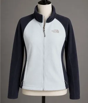 The North Face Womens Full Zip Fleece Jacket‎ Blue Navy Mock Neck Small thumbnail 1
