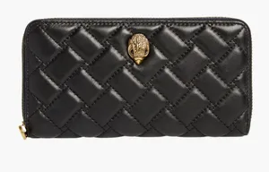 Kurt Geiger black quilted leather zipper wallet black thumbnail 1