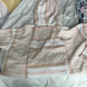 Women’s Roxy Baja pullover striped surfer cropped hoodie size small thumbnail 4