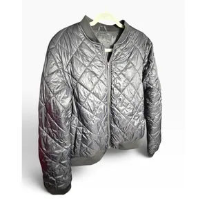 Forever 21+ Women Black Quilted Bomber Jacket Plus Size XL Full Zip Lightweight thumbnail 2