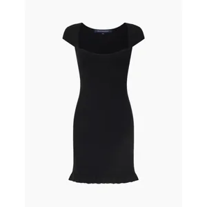 French Connection‎ | Women’s Black Mathilda Knit Ribbed Minidress L $148.00 thumbnail 2