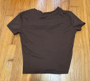 Brown Fitted Top Shein thumbnail 1