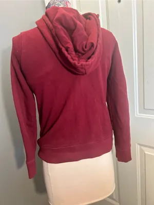 Adidas Originals Women’s Trefoil Hoodie Burgundy Maroon XS Extra Small thumbnail 2